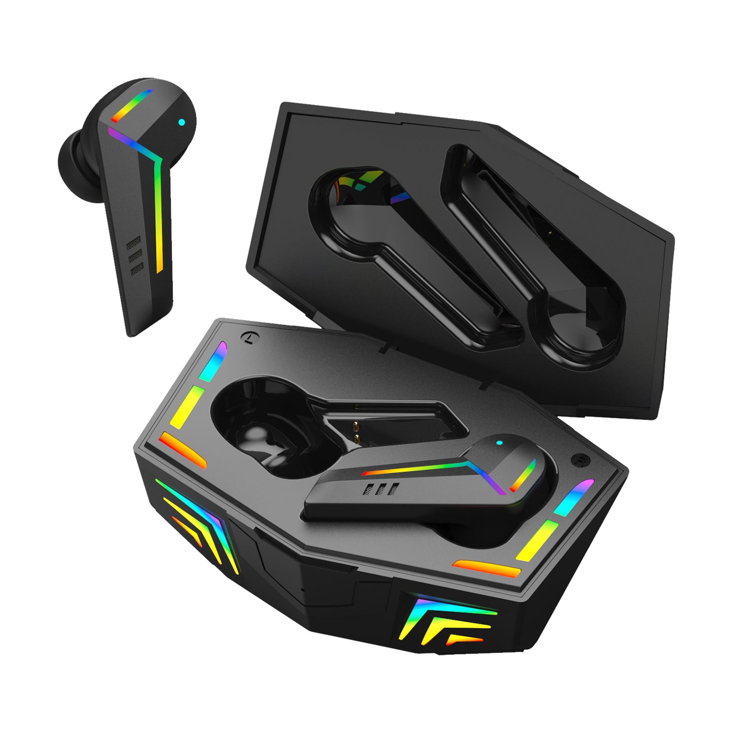Écouteurs Bluetooth Gaming RGB à Faible Latence – Son Immersif & Boîtier Lumineux
