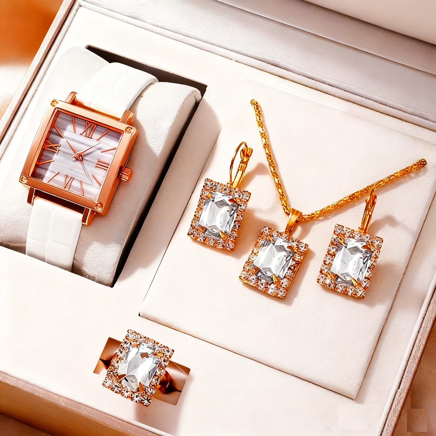 Ensemble Montre & Bijoux Femme – Raffinement & Éclat